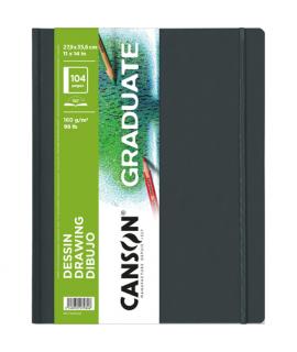 Canson Graduate Dibujo Cuaderno con 52 Hojas - 27.9x35.6cm - 160g - Grano Fino - Color Blanco