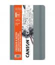 Canson Graduate Sketch Cuaderno con 92 Hojas - 14x21.6cm - 90g - Grano Fino - Tapa Dura - Color Gris Claro