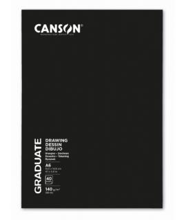 Canson Graduate Dibujo y Esbozo Cuaderno Grapado con 20 Hojas A6 - 140g - Grano Fino - Color Blanco