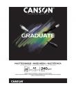 Canson Graduate Mix Media Bloc Encolado de 20 Hojas A3 - 240g - Grano Fino - Color Negro