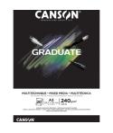 Canson Graduate Mix Media Bloc Encolado de 20 Hojas A3 - 240g - Grano Fino - Color Negro