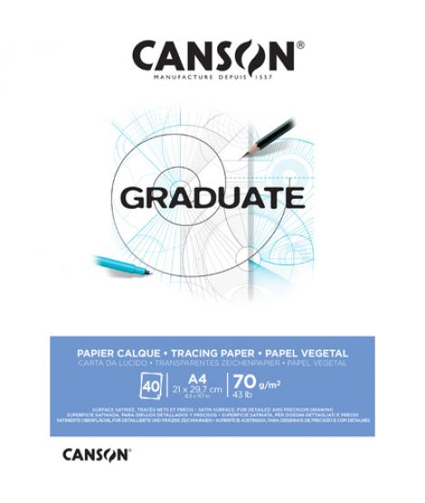 Canson Graduate Vegetal Bloc Encolado de 40 Hojas A4 - 75g - Color Blanco