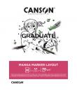 Canson Graduate Manga Layout Bloc Encolado de 20 Hojas A4 - 70g - Extraliso - Color Blanco