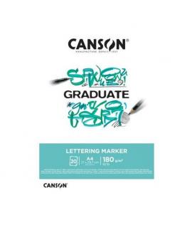 Canson Graduate Lettering Rotulador Bloc Encolado de 20 Hojas A3 - 180g - Satinado - Color Blanco