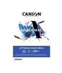 Canson Graduate Lettering Multitecnica Bloc Encolado de 20 Hojas A3 de 200g - Satinado - Color Blanco