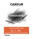 Canson Graduate Sketch Bloc Encolado de 40 Hojas A5 - 96g - Grano Fino - Color Blanco