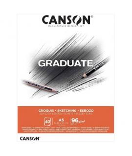 Canson Graduate Sketch Bloc Encolado de 40 Hojas A4 - 96g - Grano Fino - Color Blanco