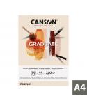 Canson Graduate Mix Media Bloc Encolado de 30 Hojas A4 - 220g - Grano Fino - Color Ocre