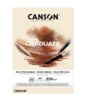 Canson Graduate Mix Media Bloc Encolado de 30 Hojas A3 - 220g - Grano Fino - Color Ocre