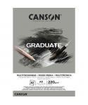 Canson Graduate Mix Media Bloc Encolado de 30 Hojas A5 - 220g - Grano Fino - Color Gris