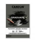 Canson Graduate Mix Media Bloc Encolado de 30 Hojas A4 - 220g - Grano Fino - Color Gris