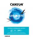 Canson Graduate Acuarela Bloc Encolado de 20 Hojas A5 - 250g - Grano Fino - Color Blanco