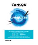 Canson Graduate Acuarela Bloc Encolado de 20 Hojas A5 - 250g - Grano Fino - Color Blanco