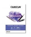 Canson Graduate Mix Media Bloc Encolado de 20 Hojas A4 de 200g - Grano Fino - Color Blanco