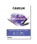 Canson Graduate Mix Media Bloc Encolado de 20 Hojas A4 de 200g - Grano Fino - Color Blanco