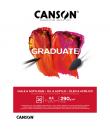 Canson Graduate Oleo & Acrilico Bloc Encolado de 20 Hojas A4 - 290g - Grano Fino - Color Blanco
