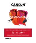 Canson Graduate Oleo & Acrilico Bloc Encolado de 20 Hojas A4 - 290g - Grano Fino - Color Blanco