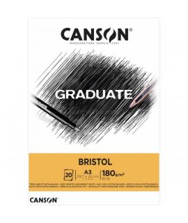 Canson Graduate Bristol Bloc Encolado de 20 Hojas A3 - 180g - Extraliso - Color Blanco