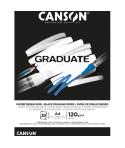 Canson Graduate Black Bloc Encolado de 20 Hojas A4 - 120g - Grano Fino - Color Negro
