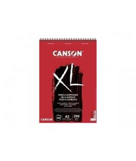 Canson XL Oleo & Acrilico Album Espiral de 30 Hojas A3 - 290g - Grano Fino - Color Blanco