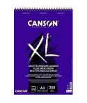 Canson XL Mix Media Fluido Album Espiral de 30 Hojas A3 - 250g - Grano Fino - Color Blanco