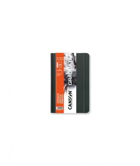 Canson Graduate Sketch Cuaderno con 60 Hojas - 14x21.6cm - 120g - Grano Fino - Tapa Dura - Color Blanco