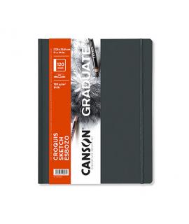 Canson Graduate Sketch Cuaderno con 60 Hojas - 27.9x35.6cm - 120g - Grano Fino - Tapa Dura - Color Blanco