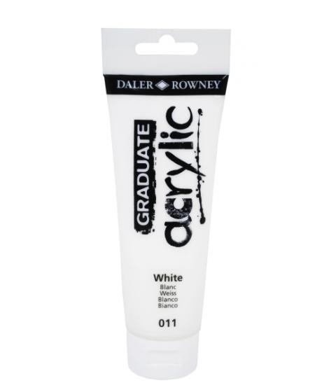 Daler Rowney Graduate Pintura Acrilica - Tubo de Plastico - 120ml - Color Blanco Titanio