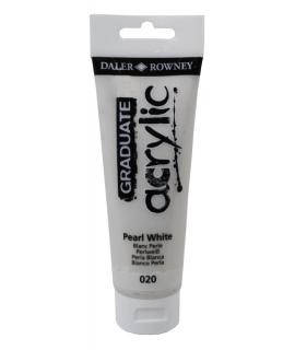 Daler Rowney Graduate Pintura Acrilica - Tubo de Plastico - 120ml - Color Blanco Perla