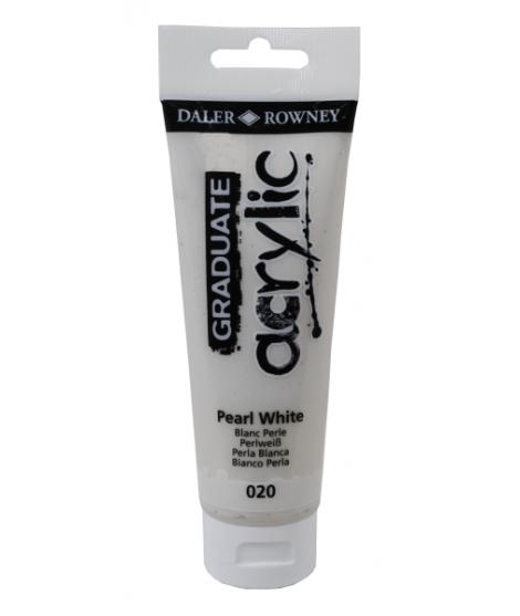 Daler Rowney Graduate Pintura Acrilica - Tubo de Plastico - 120ml - Color Blanco Perla