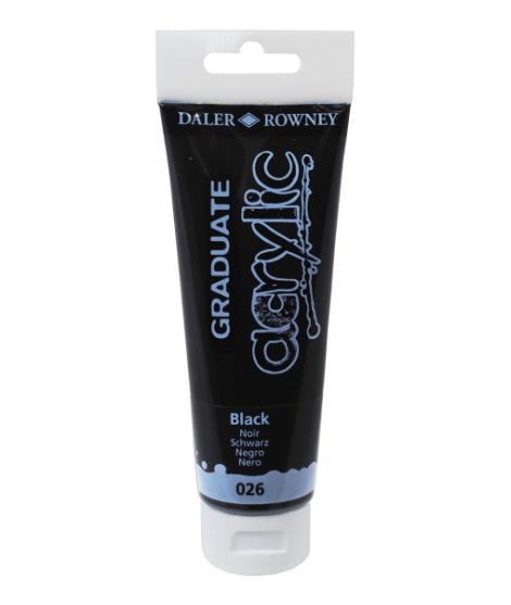 Daler Rowney Graduate Pintura Acrilica - Tubo de Plastico - 120ml - Color Negro