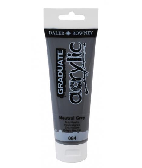 Daler Rowney Graduate Pintura Acrilica - Tubo de Plastico - 120ml - Color Gris Neutro