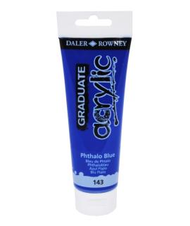 Daler Rowney Graduate Pintura Acrilica - Tubo de Plastico - 120ml - Color Azul Ftalo