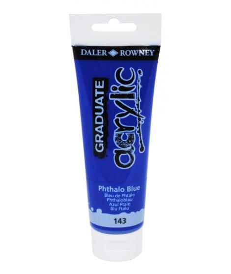 Daler Rowney Graduate Pintura Acrilica - Tubo de Plastico - 120ml - Color Azul Ftalo