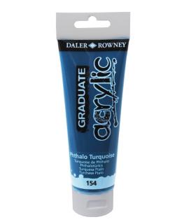 Daler Rowney Graduate Pintura Acrilica - Tubo de Plastico - 120ml - Color Turquesa Ftalo