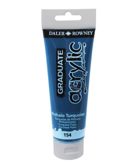 Daler Rowney Graduate Pintura Acrilica - Tubo de Plastico - 120ml - Color Turquesa Ftalo