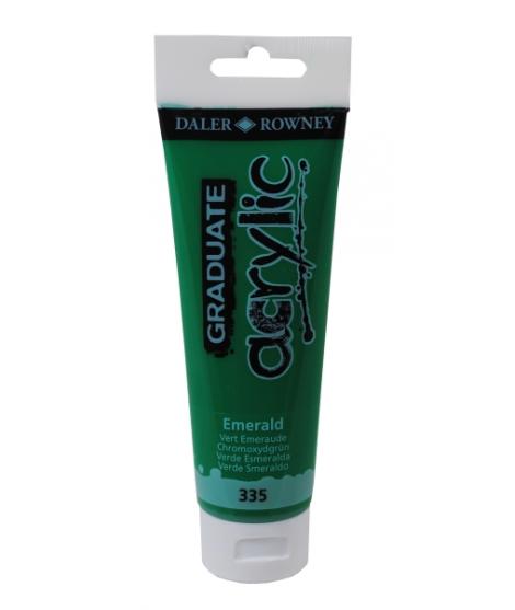 Daler Rowney Graduate Pintura Acrilica - Tubo de Plastico - 120ml - Color Verde Esmeralda