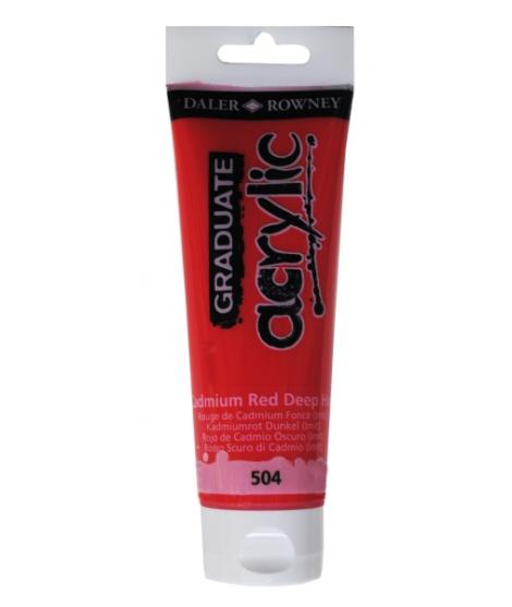 Daler Rowney Graduate Pintura Acrilica - Tubo de Plastico - 120ml - Color Rojo de Cadmio Profundo