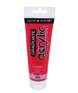 Daler Rowney Graduate Pintura Acrilica - Tubo de Plastico - 120ml - Color Carmesi