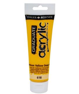Daler Rowney Graduate Pintura Acrilica - Tubo de Plastico - 120ml - Color Amarillo de Cadmio Profundo