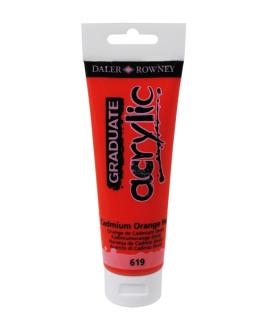 Daler Rowney Graduate Pintura Acrilica - Tubo de Plastico - 120ml - Color Naranja de Cadmio