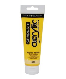 Daler Rowney Graduate Pintura Acrilica - Tubo de Plastico - 120ml - Color Amarillo de Napoles