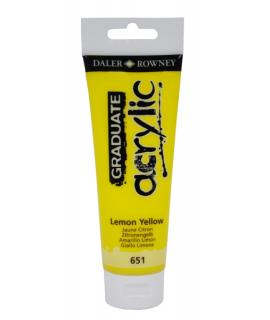 Daler Rowney Graduate Pintura Acrilica - Tubo de Plastico - 120ml - Color Amarillo Limon