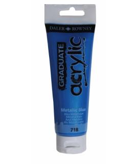 Daler Rowney Graduate Pintura Acrilica - Tubo de Plastico - 120ml - Color Azul Metalico