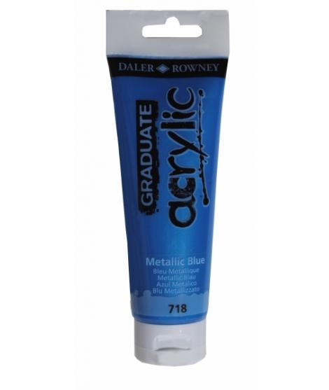 Daler Rowney Graduate Pintura Acrilica - Tubo de Plastico - 120ml - Color Azul Metalico
