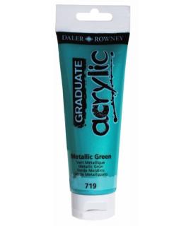 Daler Rowney Graduate Pintura Acrilica - Tubo de Plastico - 120ml - Color Verde Metalico