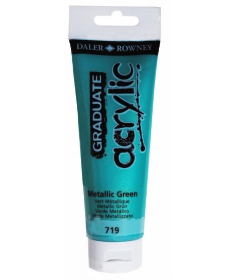 Daler Rowney Graduate Pintura Acrilica - Tubo de Plastico - 120ml - Color Verde Metalico