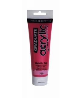 Daler Rowney Graduate Pintura Acrilica - Tubo de Plastico - 120ml - Color Rojo Metalico