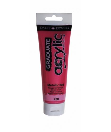 Daler Rowney Graduate Pintura Acrilica - Tubo de Plastico - 120ml - Color Rojo Metalico