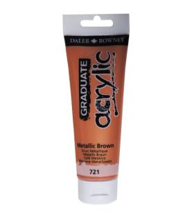 Daler Rowney Graduate Pintura Acrilica - Tubo de Plastico - 120ml - Color Marron Metalico